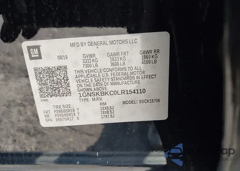 2020 Chevrolet Tahoe 4Wd Lt from USA, damaged, VIN 1GNSKBKC0LR154110